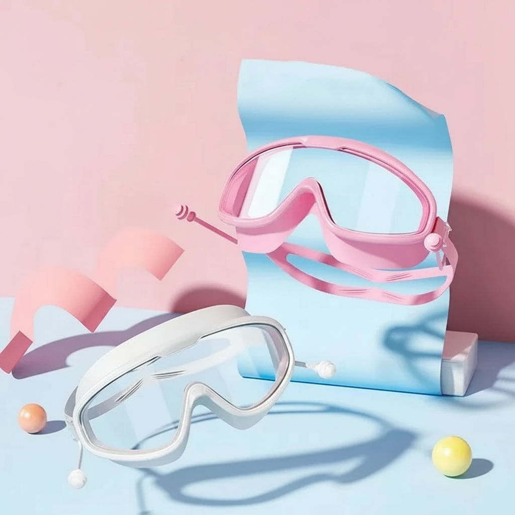 Outdoor Swimming Goggles Anti-Fog Wide View Scuba Diving Swimming Glasses with Earplugs for Adult Youth Water Diving Goggles