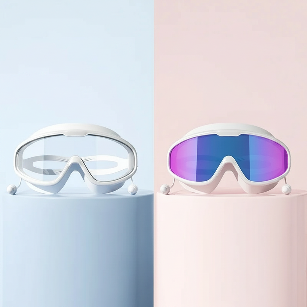 Outdoor Swimming Goggles Anti-Fog Wide View Scuba Diving Swimming Glasses with Earplugs for Adult Youth Water Diving Goggles