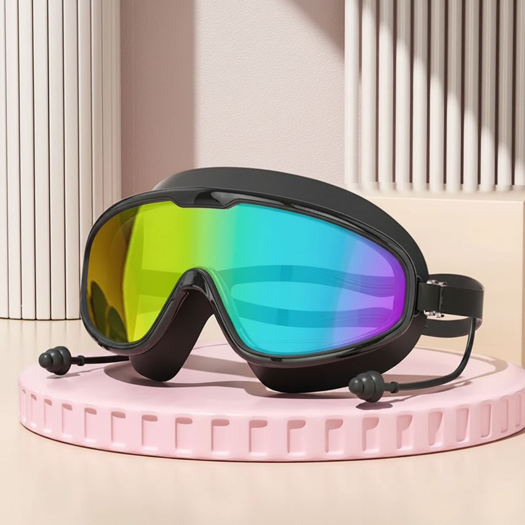 Outdoor Swimming Goggles Anti-Fog Wide View Scuba Diving Swimming Glasses with Earplugs for Adult Youth Water Diving Goggles