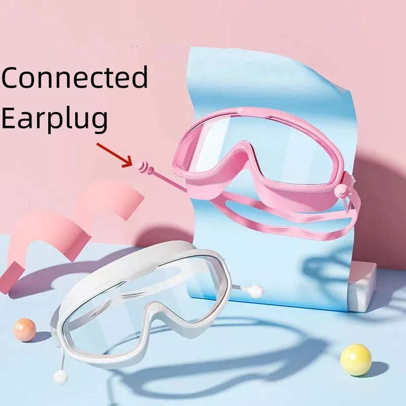 Outdoor Swimming Goggles Anti-Fog Wide View Scuba Diving Swimming Glasses with Earplugs for Adult Youth Water Diving Goggles